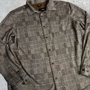 Express Boxy Checkered Button Up Shirt Size XL‎